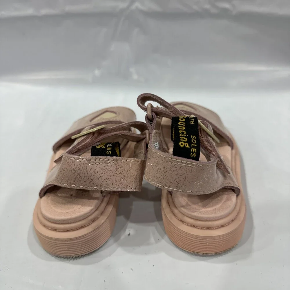 Dr. Martens Marlowe Hearts Sandals Toddlers Girls 9 Powder Pink Glitter EBS2723